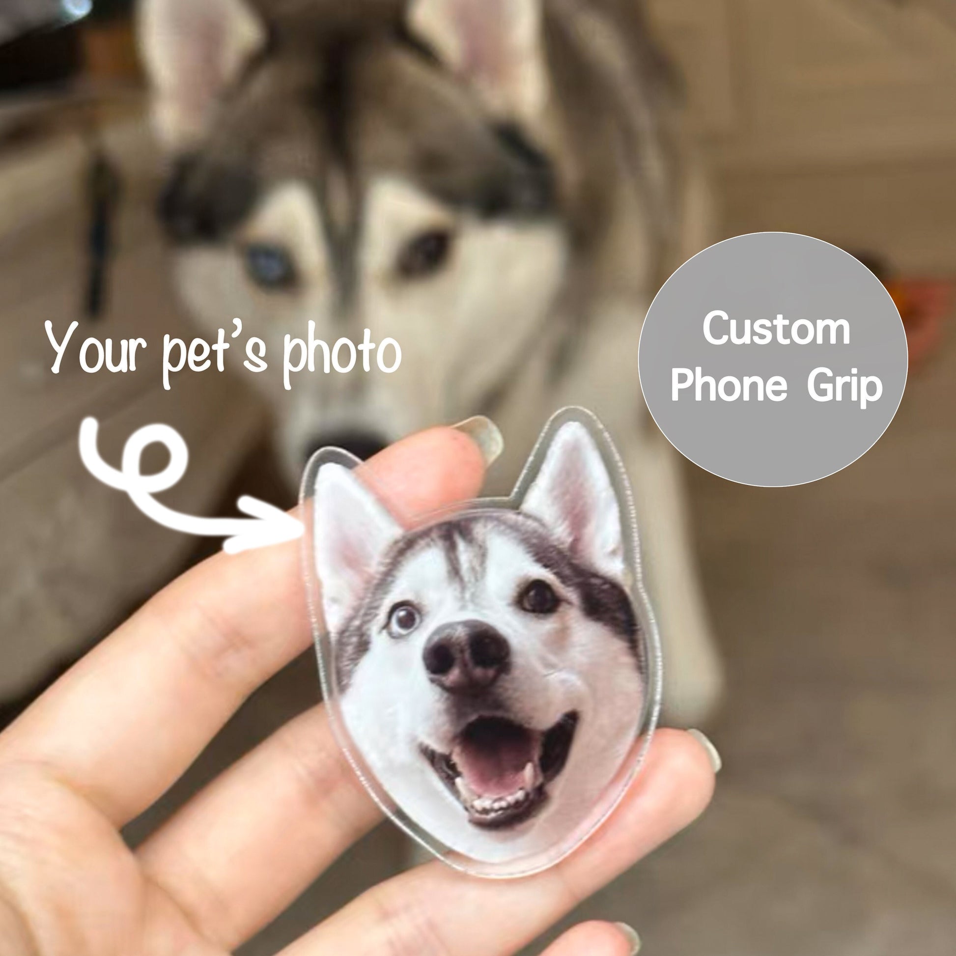 custom pet phone grip 