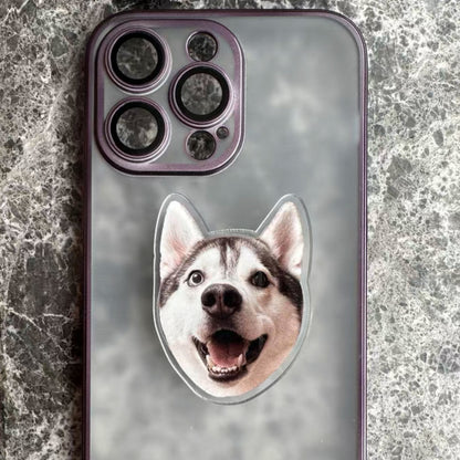 haski phone grip holder, custom phone grip for pet-lover